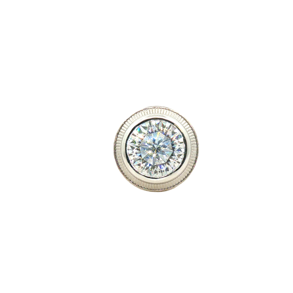 Sterling Silver 11mm Clear Round Ring