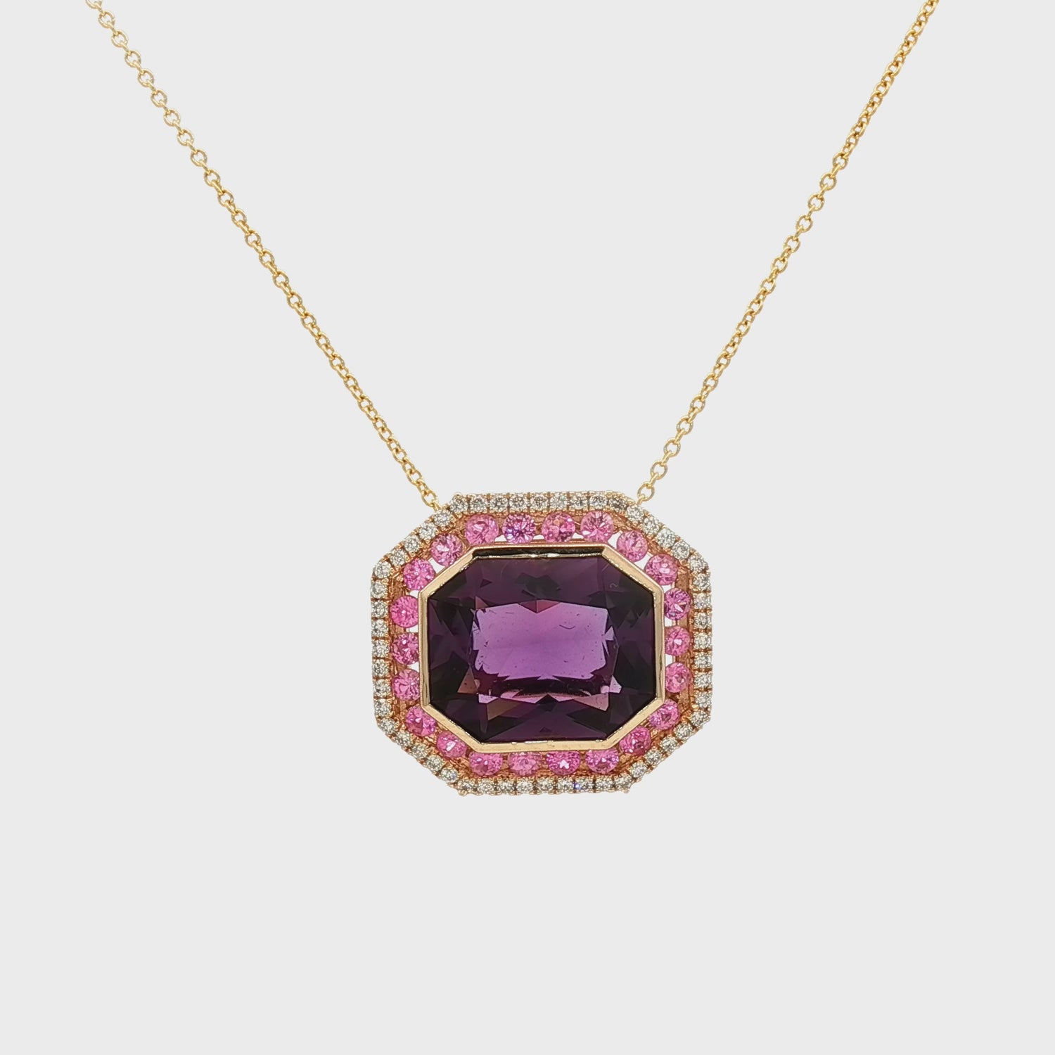 "Sawyer" Diamond, Amethyst, and Pink Sapphire