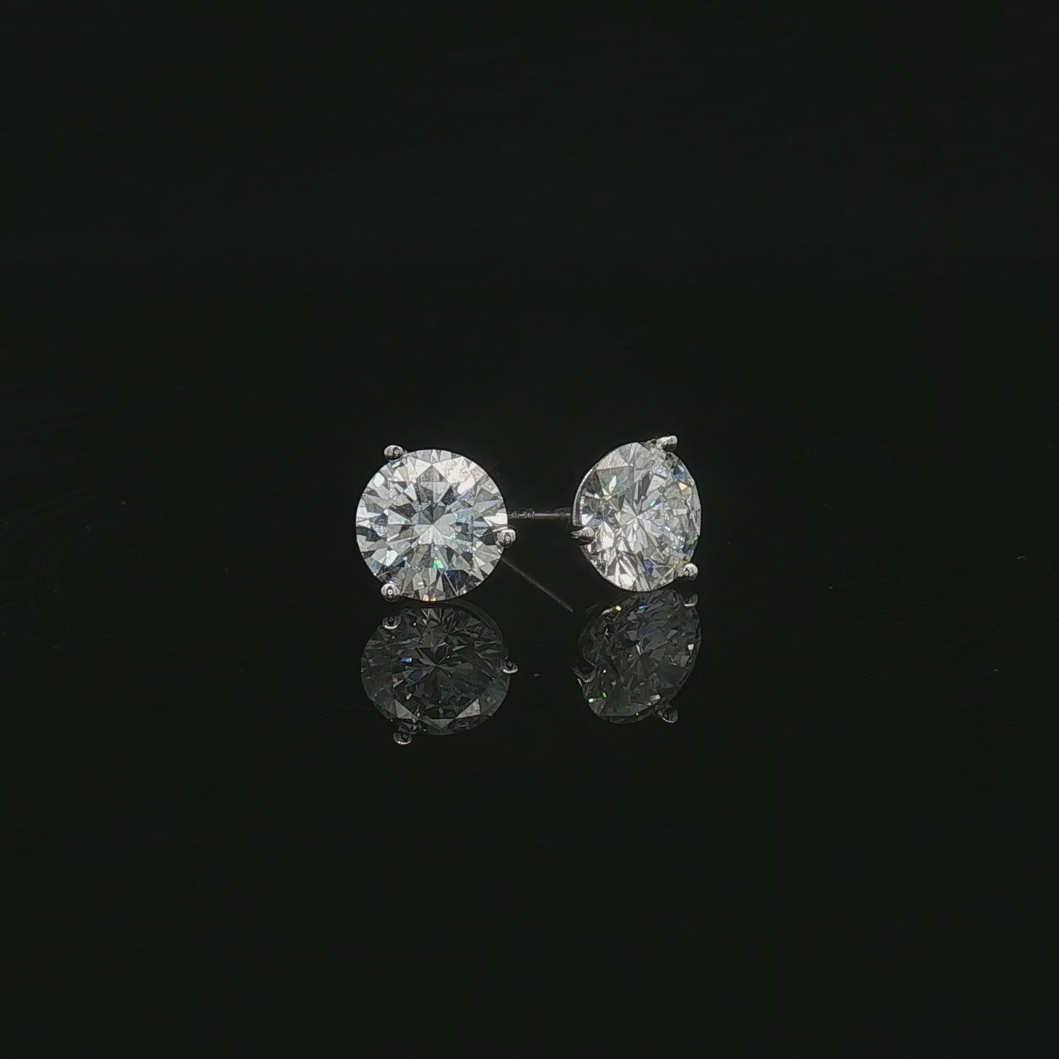 14K White Gold 3 Prong 2ctw Lab Grown Diamond Stud Earrings