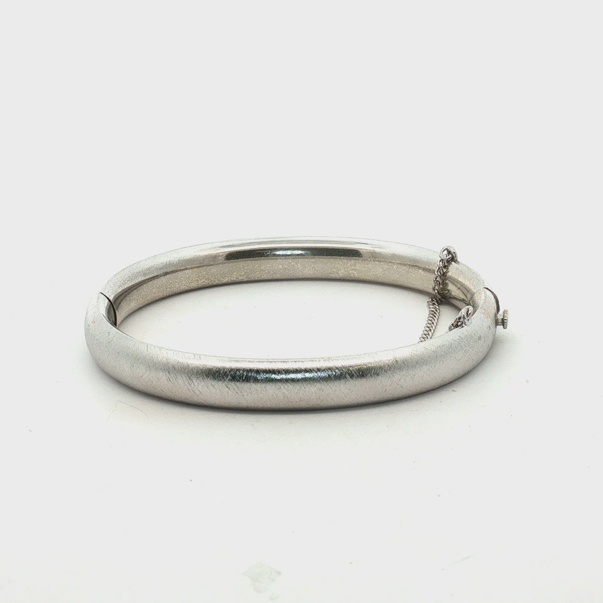 Pre-Owned Sterling Silver Engraved Pattern Bangle Bracelet