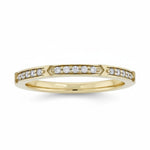 Selman's Jewelers Mazie 14k yellow gold band with 0.06ctw diamonds and geometric accents.