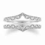 Selman's Jewelers 14k white gold scalloped edging diamond ring guard with 0.25ctw.
