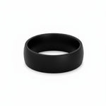 Selman's Jewelers 8mm black ceramic domed wedding band with military sandblast finish.