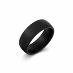 Selman's Jewelers black ceramic domed wedding band with military sandblast finish, 8mm width.