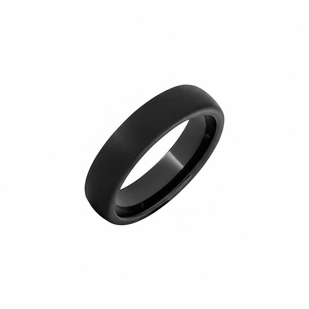Selman's Jewelers black ceramic domed wedding band with sandblast finish, size 9.5.