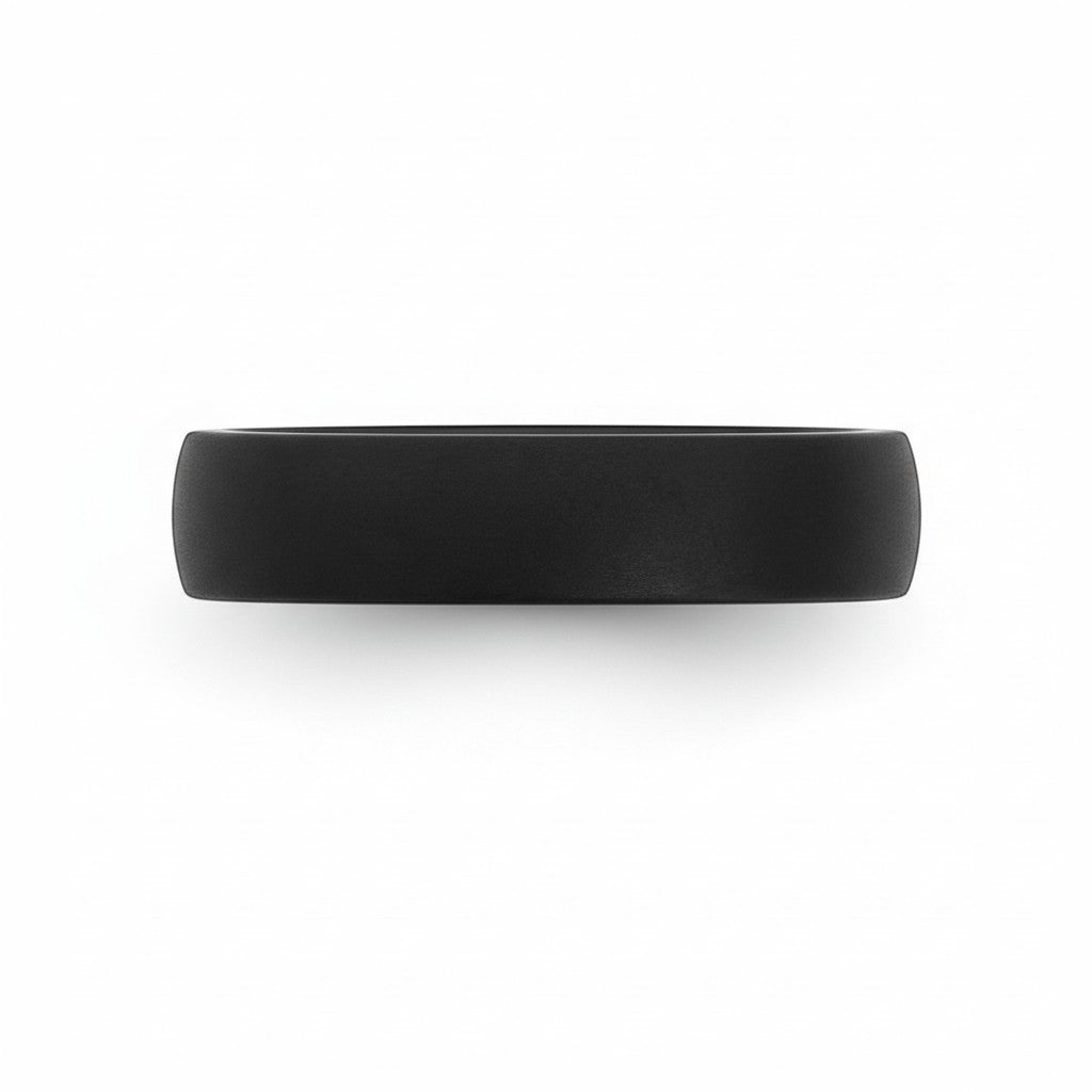 Selman's Jewelers black diamond ceramic domed wedding band with sandblast finish, size 12.5.