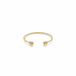 Selman's Jewelers 14k gold filled 3mm bead cuff bracelet with double ball ends.