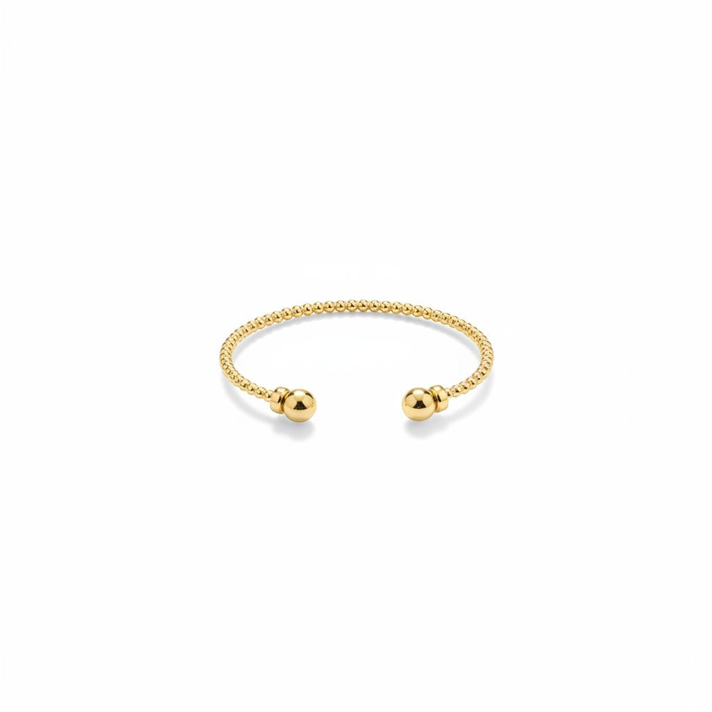 Selman's Jewelers 14k gold filled 3mm bead cuff bracelet with double ball ends.
