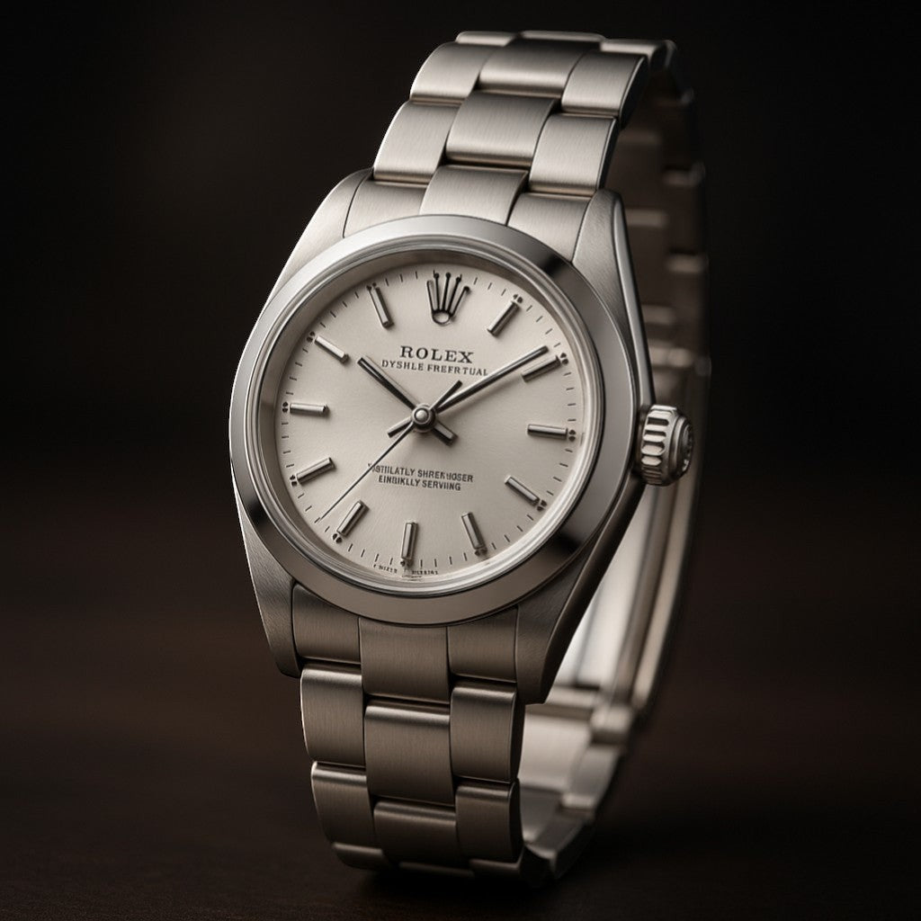 Selman's Jewelers pre-owned Rolex 26mm Datejust watch with silver dial and stainless steel Oyster bracelet. Reference 