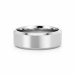 Selman's Jewelers Sterling Silver 7mm brushed and polished beveled edge men's wedding band, size 10.