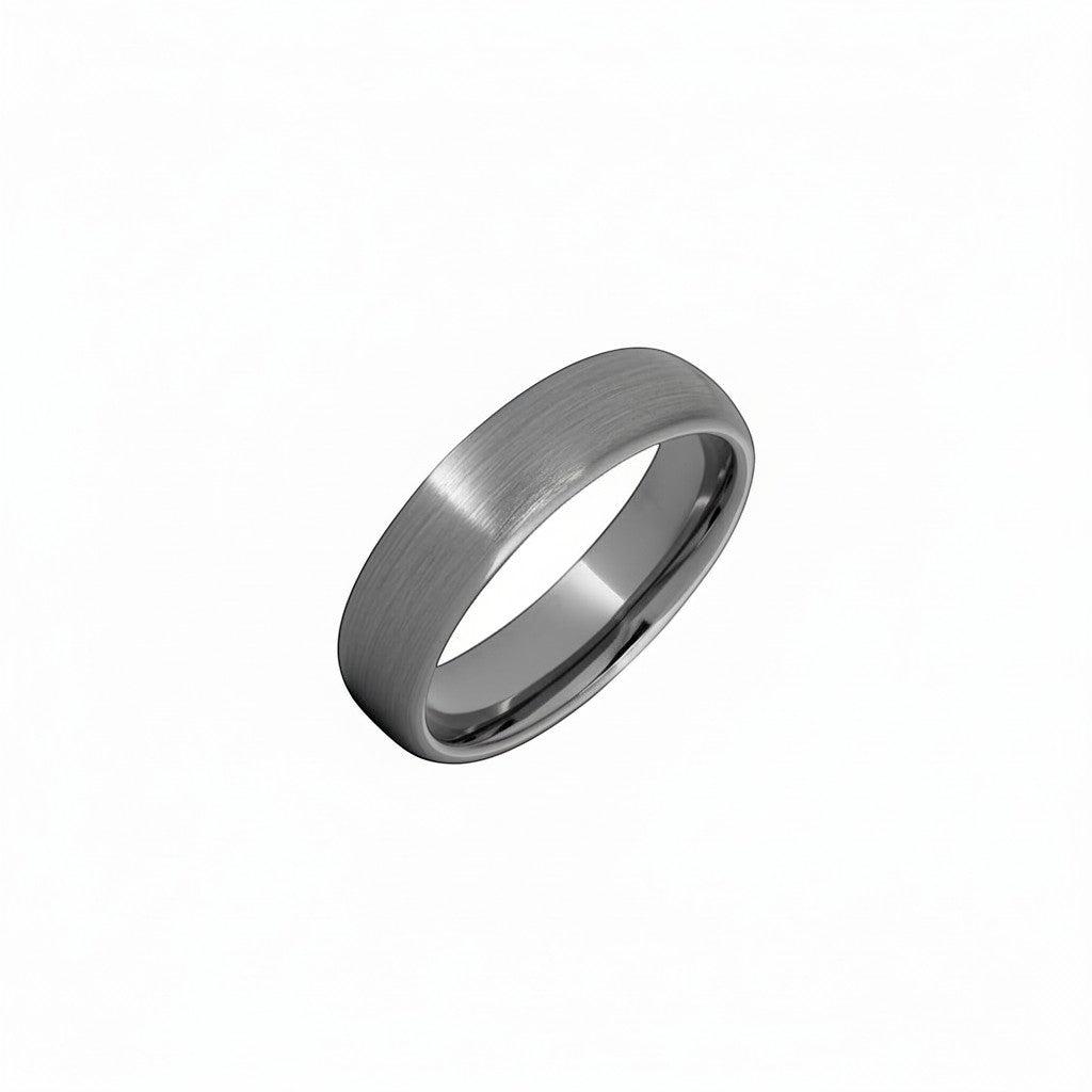 Selman's Jewelers men's domed tungsten wedding band with satin finish, size 13.