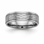 Selman's Jewelers 8mm Tungsten dome wedding band with hammer finish and step edge detail. Size 10.5.