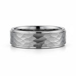 Selman's Jewelers 8mm Tungsten wedding band with dome, step edge, and hammer finish. Size 13.