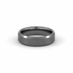 Selman's Jewelers men's tungsten wedding band with beveled edge and satin finish, size 12.5.