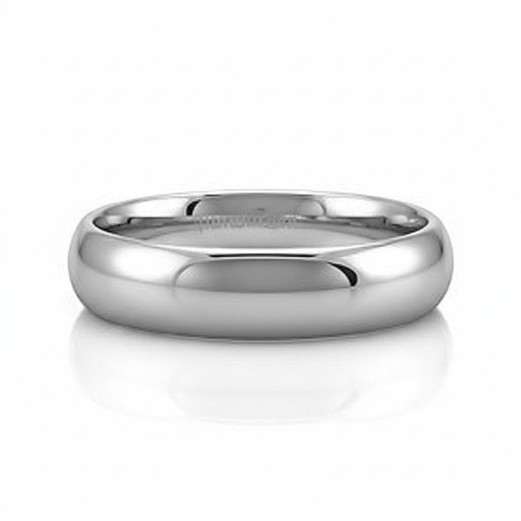 Selman's Jewelers Men's Tungsten Polished Plain Wedding Band, Size 11. Classic dome shape.