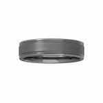 Selman's Jewelers men's tungsten wedding band with rounded edges and a textured stone finish. Size 9.